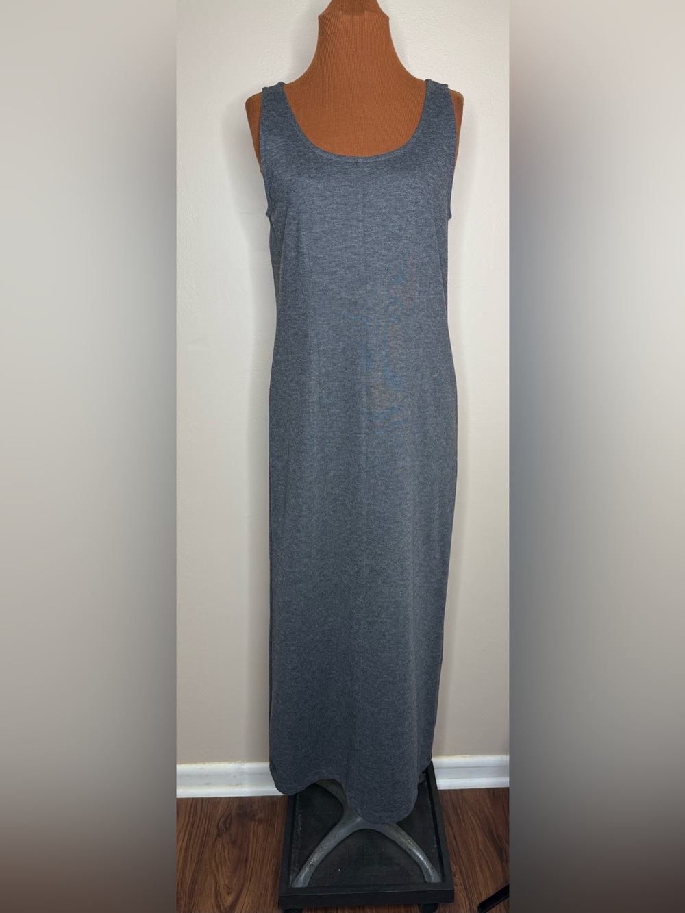 Emma James Sleeveless Column Maxi Dress Jumper in Heather Gray Size Small